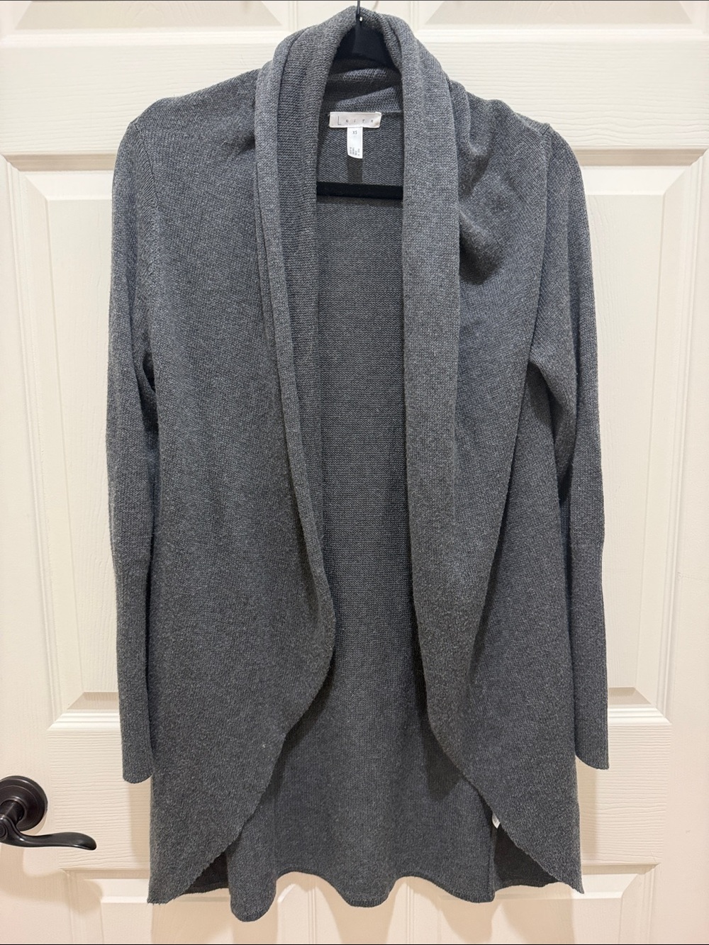 Leith Soft Open-Front Draped Gray Women’s Sweater Cardigan Size XS